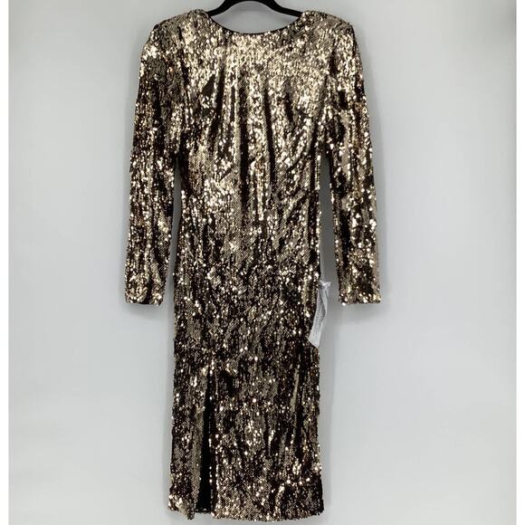 Dress the Population Size Small Natalie Gold Sequin Cocktail Party Dress G7-2 - Picture 2 of 9
